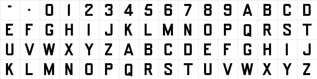 RemcoBlock XPDF Regular  glyph index