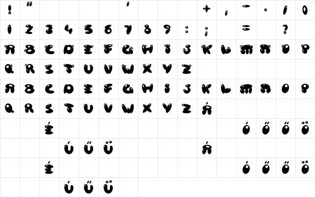 Poison Berries Regular  glyph index