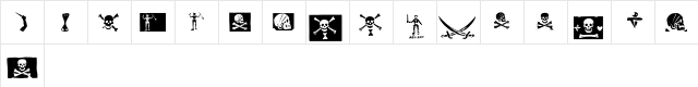 pirates pw Regular  glyph index