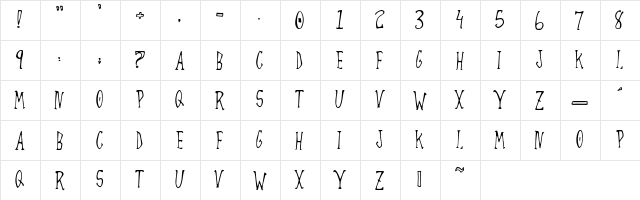 Always Joking Regular  glyph index