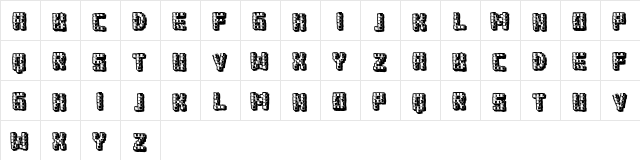 Bricks Regular  glyph index