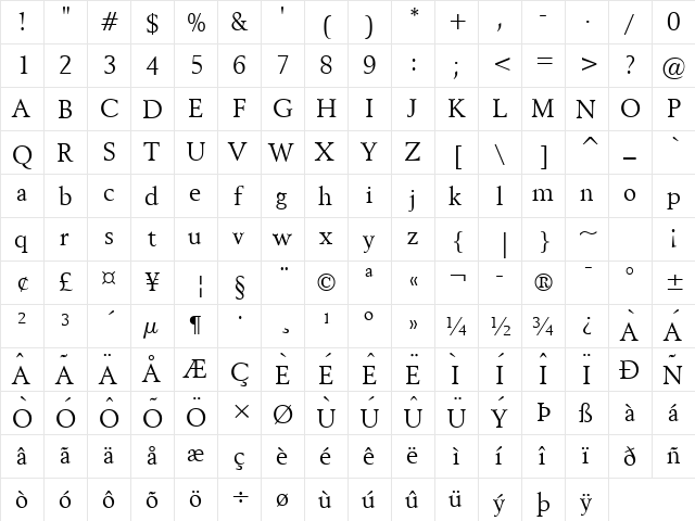 Revive 8 Normal  glyph index