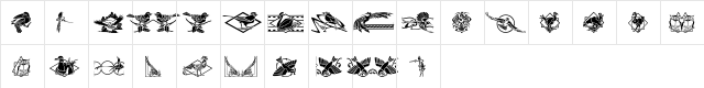 Bird Stencil Design II Regular  glyph index
