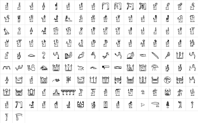 GlyphExtLibF Bold  glyph index