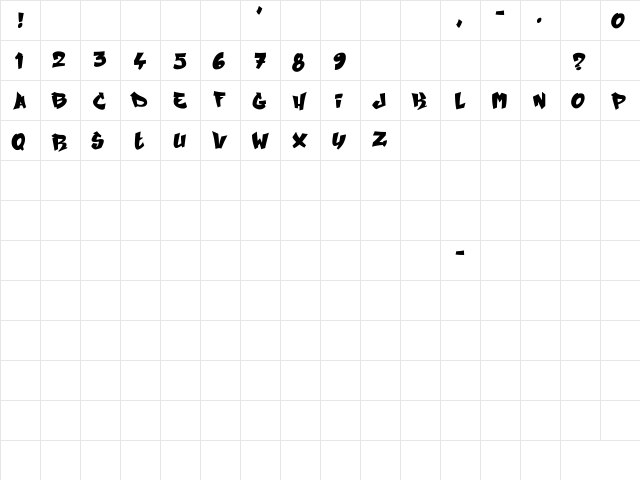 City Player Black Regular  glyph index