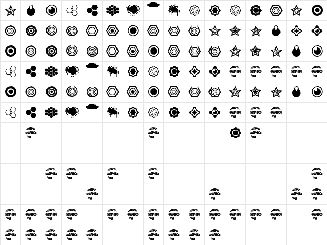 Dingbatz Formz DSG Regular  glyph index