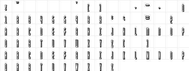 Black Shore Regular  glyph index