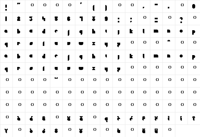 Doufff Medium  glyph index