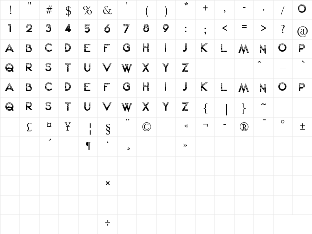 Sakura Kei Regular  glyph index