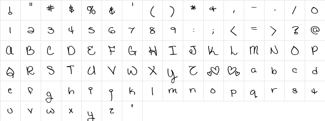 CatholicSchoolGirls BB Regular  glyph index