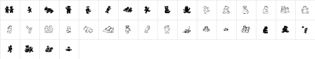 WWBearySpecial Regular  glyph index