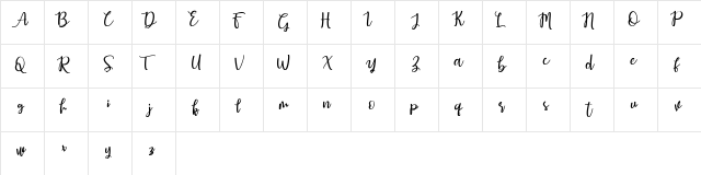 Earcy Day Regular  glyph index