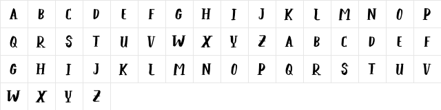 GRATISAN Regular  glyph index