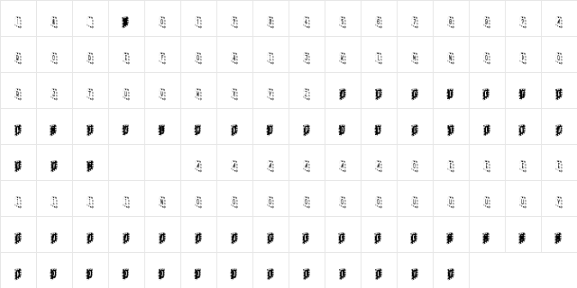 PuZzLeBoXs Regular  glyph index