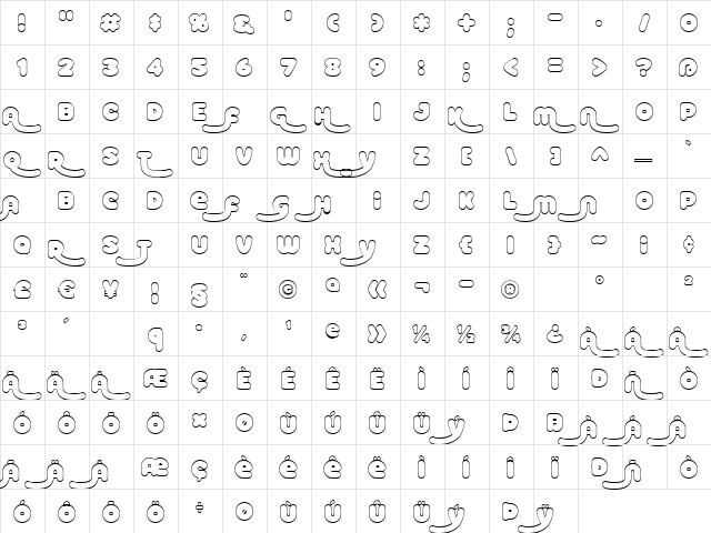 Roller Baby BV Alt Shadow Regular  glyph index