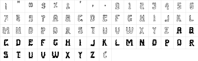Cheese Fontdue Regular  glyph index