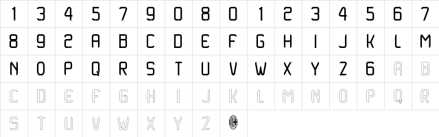 ACMilan2013-2014 Regular  glyph index