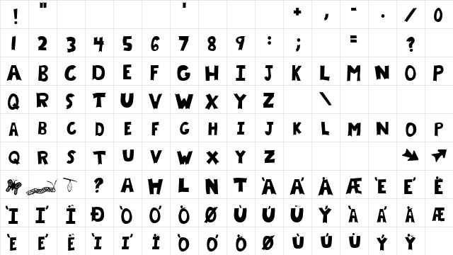 Chrysalis Filled Regular  glyph index