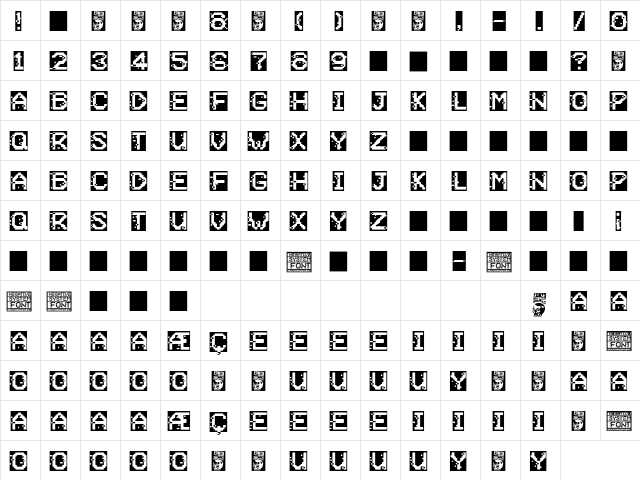 Negative System Regular  glyph index