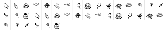 KR Sweet Tooth Regular  glyph index