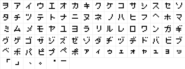 Pokemon Card GB Japan KT Regular  glyph index