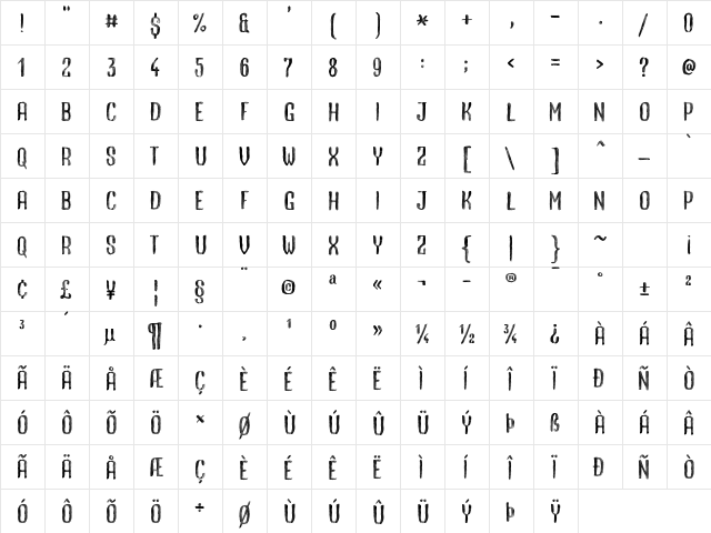 Whatacolour Regular  glyph index