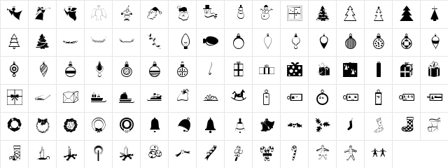 Exgratia Regular  glyph index