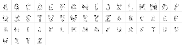 Wiener Gentil Toutou Regular  glyph index