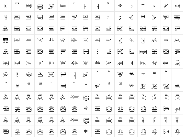 Trans-America Platinum Regular  glyph index