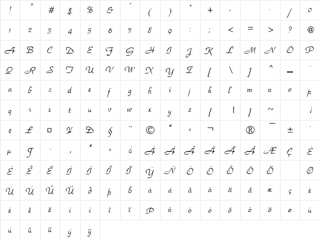 PEPEROMIA Regular  glyph index