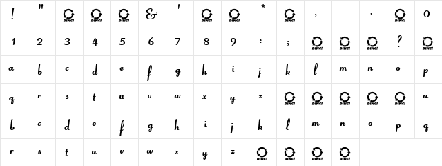 Laura Regular  glyph index