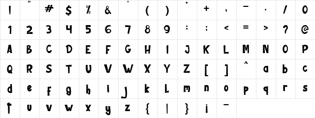 Jungle Zone Regular  glyph index