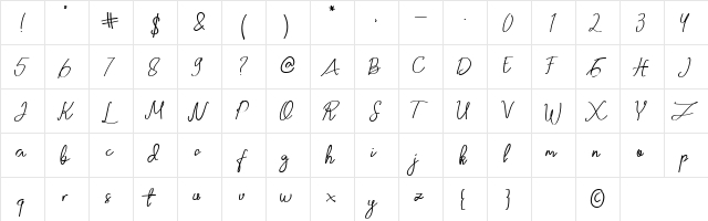 Zumattan Regular  glyph index