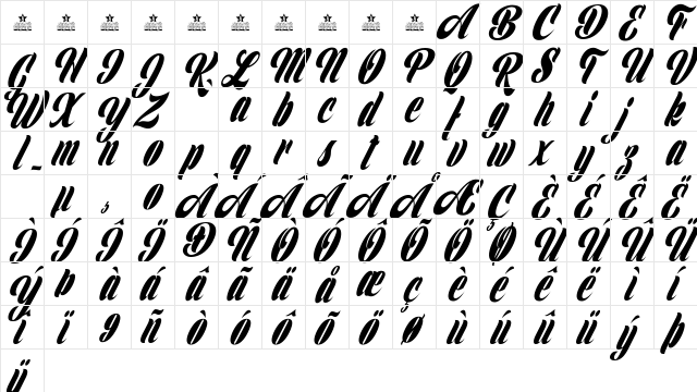 Clipper Personal Use Regular  glyph index