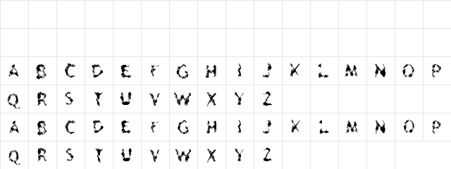Geriatric Regular  glyph index