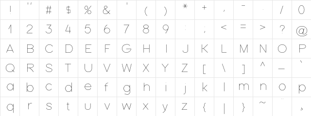 Nordica Plus NordicaClassicUltraLightExt  glyph index
