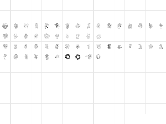 LSFloral2 Regular  glyph index