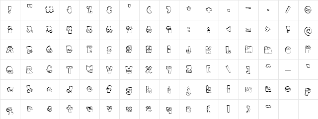 LD Specs Regular  glyph index