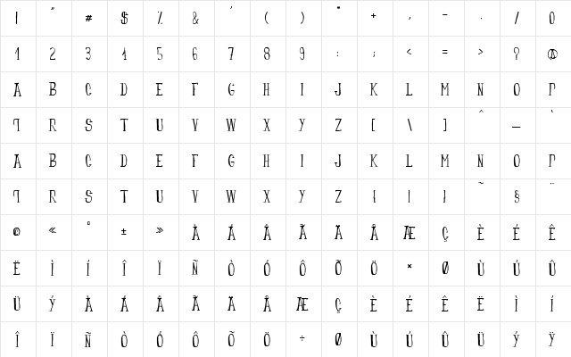 fanfarone-bold fanfarone-bold  glyph index