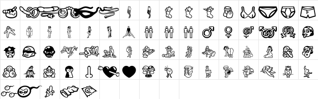 Erotica CD Regular  glyph index