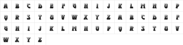 Mademoiselle Regular  glyph index