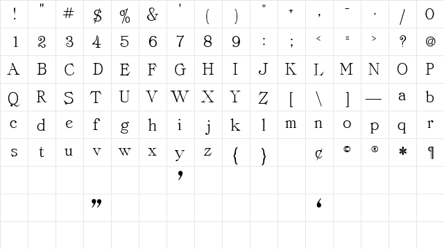DelectSSK Regular  glyph index