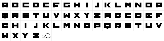 New Regular  glyph index