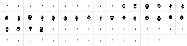 26Faces Regular  glyph index