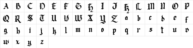 Lodeh Regular  glyph index