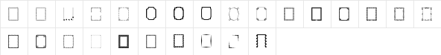 DesignerFramesTwo Regular  glyph index