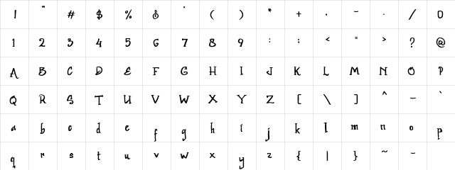 Setter Regular  glyph index