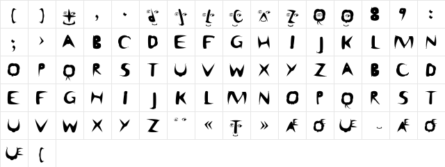 MatisseThree Regular  glyph index