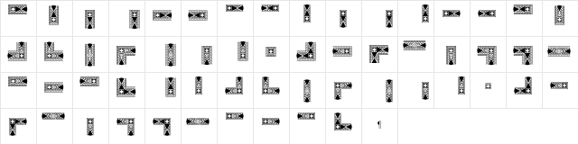 Borders Intersect  glyph index