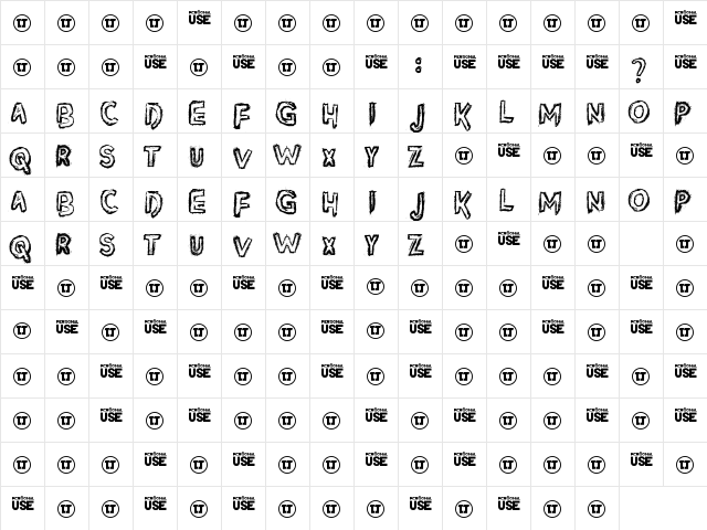 Silver Dust Regular  glyph index